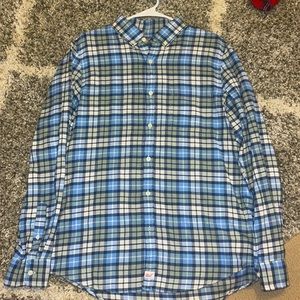Vineyard Vines Men’s Slim Fit Marine Plaid Button Down Shirt Sage Olive Size M